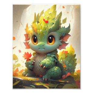 Impression Photo Bébé Dragon Woodland