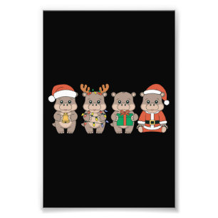 Impression Photo Bébé Hippopotame Moo Deng Noël
