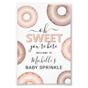 Impression Photo Bébé Paillettes Gâteau Donut Fille Bienvenue