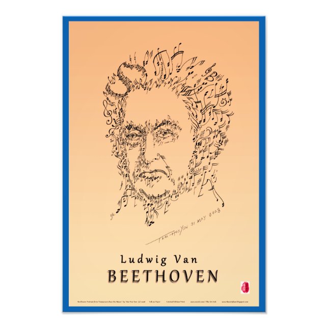 Impression Photo Beethoven face à la musique (Devant)
