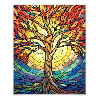 Impression Photo Bel arbre en verre à rideau