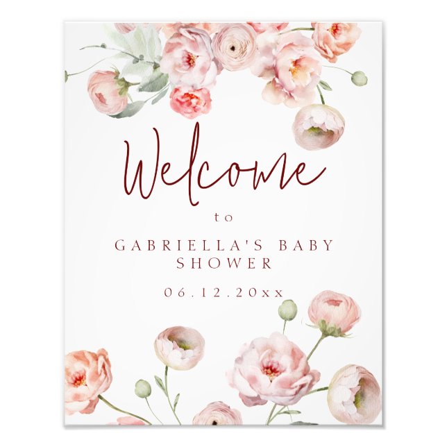 Impression Photo Belle affiche de bienvenue pour bébé Pastel (Devant)