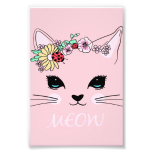 Impression Photo Belle Chat Face Meow, Cadeau Kitty Lover, Chat mig