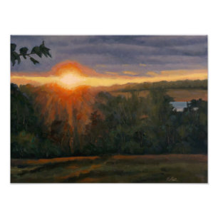 Impression Photo Belle et paisible Coucher du soleil