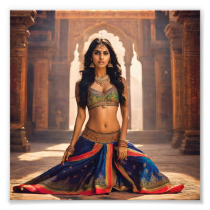 Impression Photo Belle Indienne en robe traditionnelle