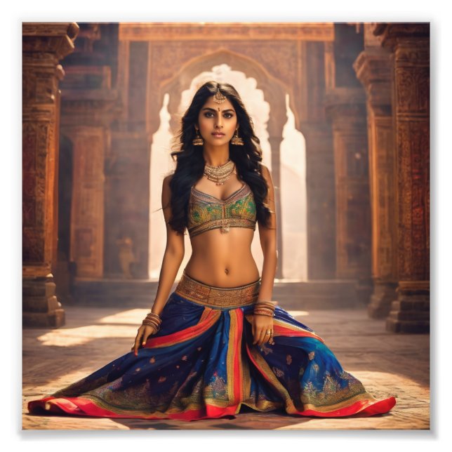 Impression Photo Belle Indienne en robe traditionnelle (Devant)