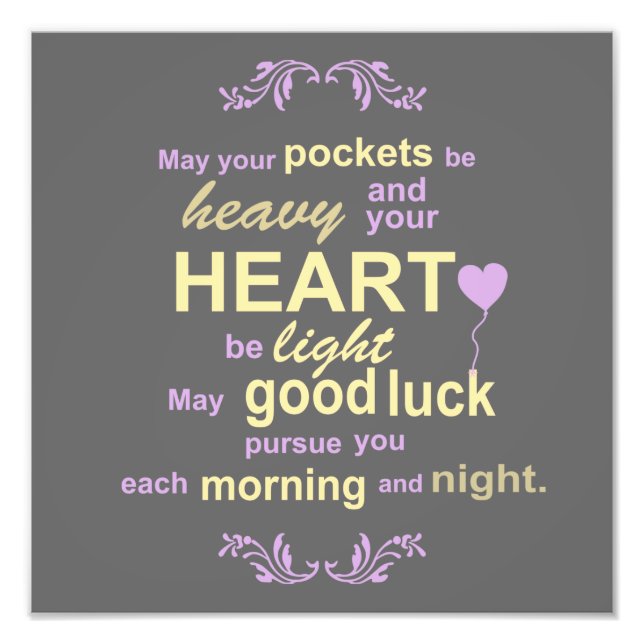 Impression Photo Bénédiction irlandaise de typographie (Devant)