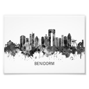 Impression Photo Benidorm Espagne Skyline BW