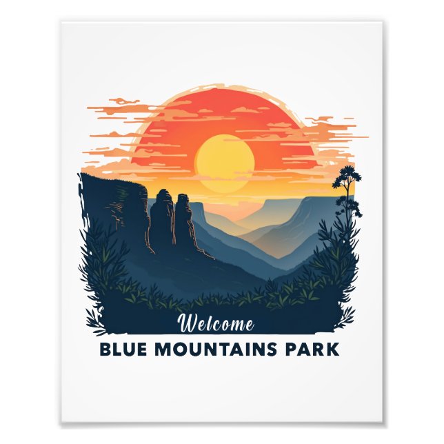 Impression Photo Bienvenue à Blue Mountains National Australian Par (Devant)
