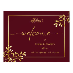 Impression Photo Bienvenue à notre Nikkah - Panneau Mariage islamiq