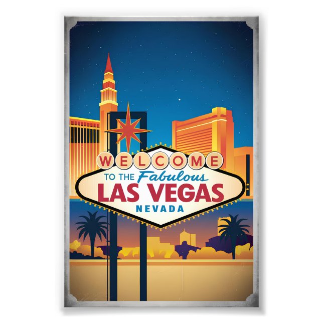 Impression Photo Bienvenue au fabuleux Las Vegas Nevada (Devant)