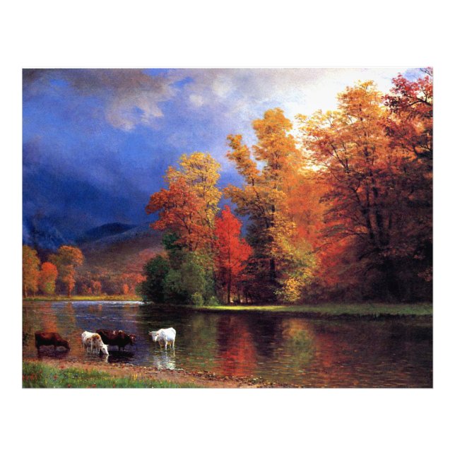 Impression Photo Bierstadt - Sur le Saco, peinture d'art (Devant)