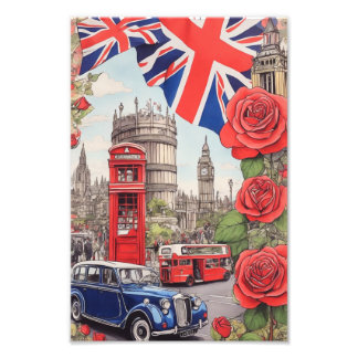 Impression Photo Big Ben et le Rose d'Angleterre 2