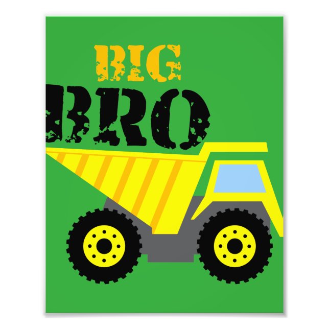 Impression Photo Big Bro Construction Camion à vidange jaune (Devant)