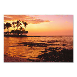 Impression Photo Big Island, Hawaii. Coucher du soleil, Big Island