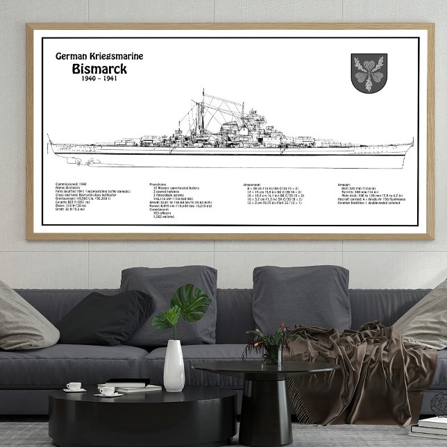 Impression Photo Bismarck - Plan du plan de bataille BD (Créateur téléchargé)