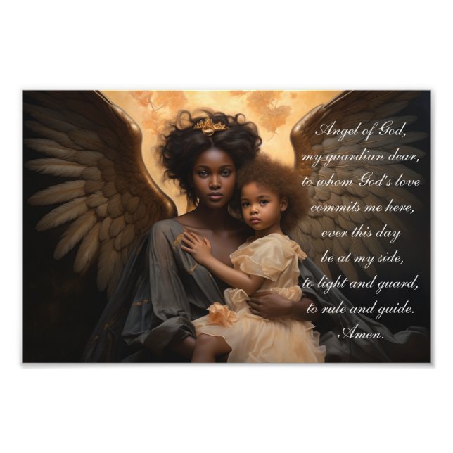 Impression Photo Black Angel Angele Dei En Anglais (Devant)