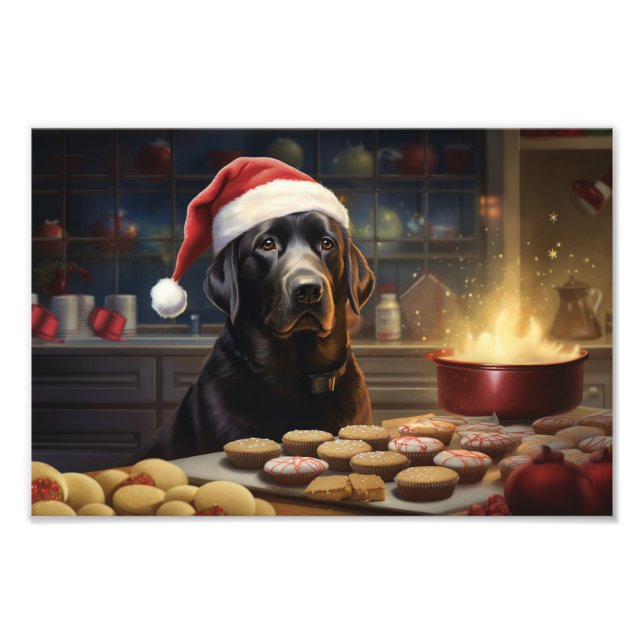 Impression Photo Black Lab Christmas Cookies Festive Holiday (Devant)