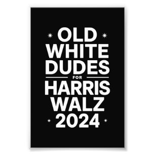 Impression Photo Blancs Vieux Types pour Harris Walz Politique Démo