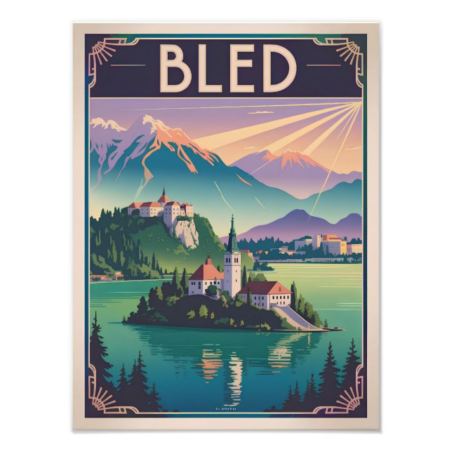 Impression Photo Bled Slovenia vintage (Devant)