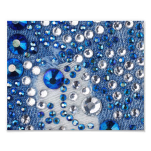 Impression Photo Bleu & Blanc Diamants Bleu Jean Motif Design