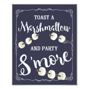 Impression Photo Bleu de la marine Smore fête et signe mariage