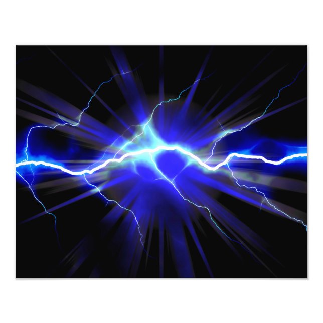 Impression Photo Bleu éclair ou électricité (Devant)