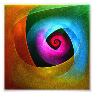 Impression Photo Bleu orange rose moderne Art Abstrait Motif #24