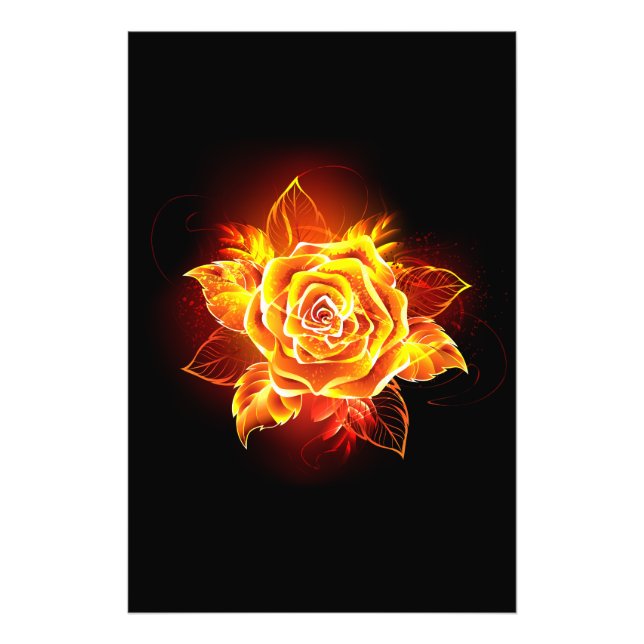 Impression Photo Blooming Fire Rose (Devant)