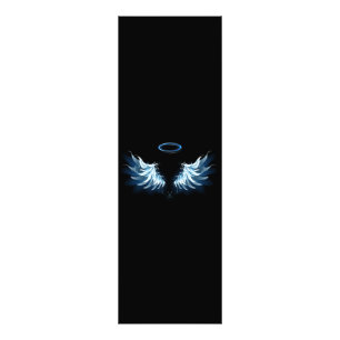 Impression Photo Blue Glowing Angel Wings on black background