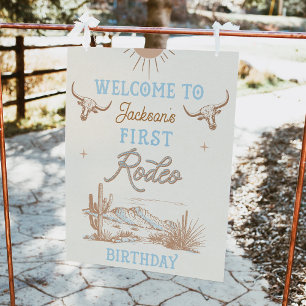 Impression Photo Blue Vintage Premier Rodéo 1er Anniversaire Affich