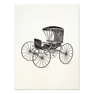 Impression Photo Boguet antique hippomobile de chariot vintage de