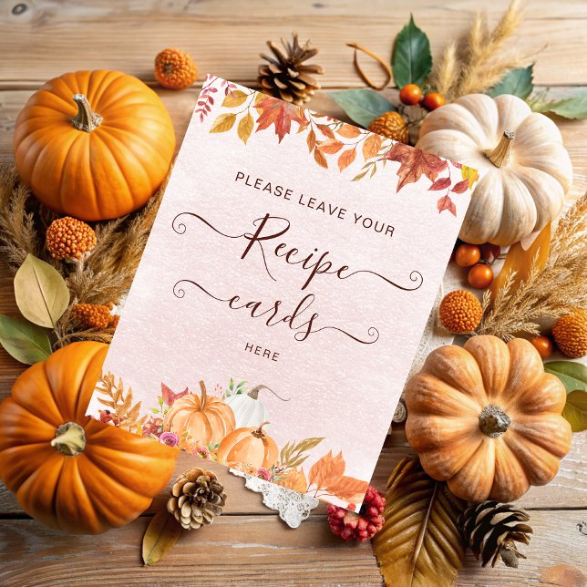 Impression Photo Boho Fall Pumpkin Laissez votre carte de recette i (Créateur téléchargé)