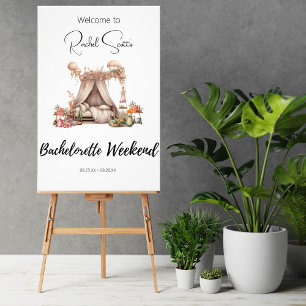 Impression Photo Boho Glamping Bachelorette Party Affiche de bienve