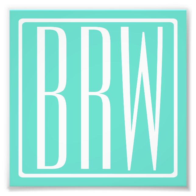Impression Photo Bold Modern | White on aqua (Devant)