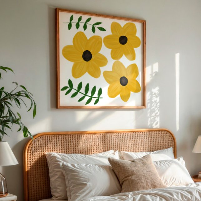 Impression Photo Bold Yellow Modern Flower Graphic Painting Art (Créateur téléchargé)