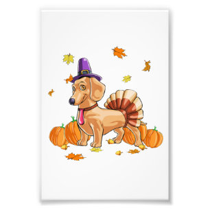 Impression Photo Bon thanksgiving Dachshund Turquie Costume T Fun