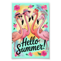 Bonjour l'été Flamant Mignon Vacances de Plage Tro