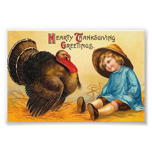 Impression Photo Bonjour Vintage Thanksgiving (Devant)