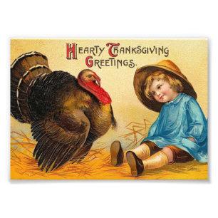 Impression Photo Bonjour Vintage Thanksgiving