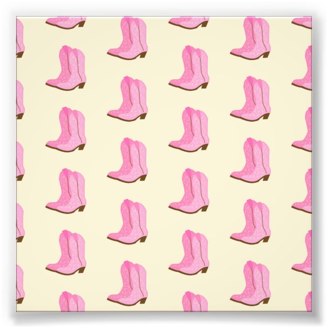 Impression Photo Boots Cowboy Pink Country Texas Ranch (Devant)