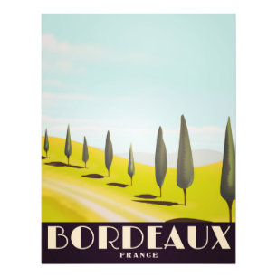 Impression Photo Bordeaux, affiche de voyage de style vintage franç