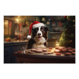 Impression Photo Bordure Collie Noël Cookies Festive Fêtes