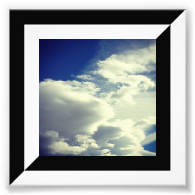 Impression Photo Bordure diagonale demi-noire et blanche (Devant)