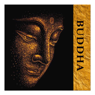 Impression Photo Bouddha d'or noir
