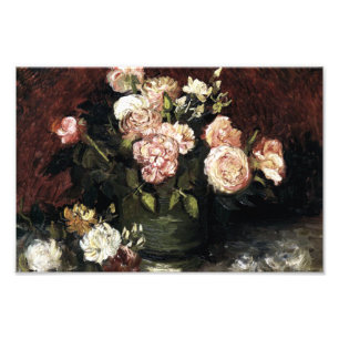 Impression Photo Bowl with Peonies and Roses - Gogh