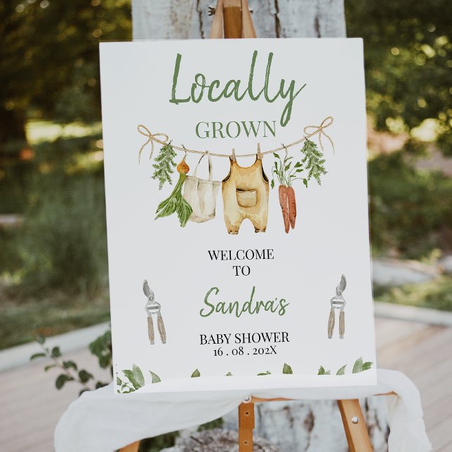 Impression Photo Boys Green Locally Grown Baby Shower Welcome Sign (Locally Grown Baby Shower Welcome Sign, Locally Grown Sign, Rustic Farm Locally Grown Baby Shower)