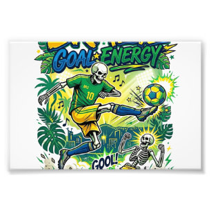 Impression Photo Brésil Énergie de but Skeleton Nations Striker Cre