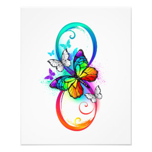 Impression Photo Bright infinity with rainbow butterfly