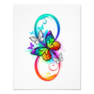 Impression Photo Bright infinity with rainbow butterfly